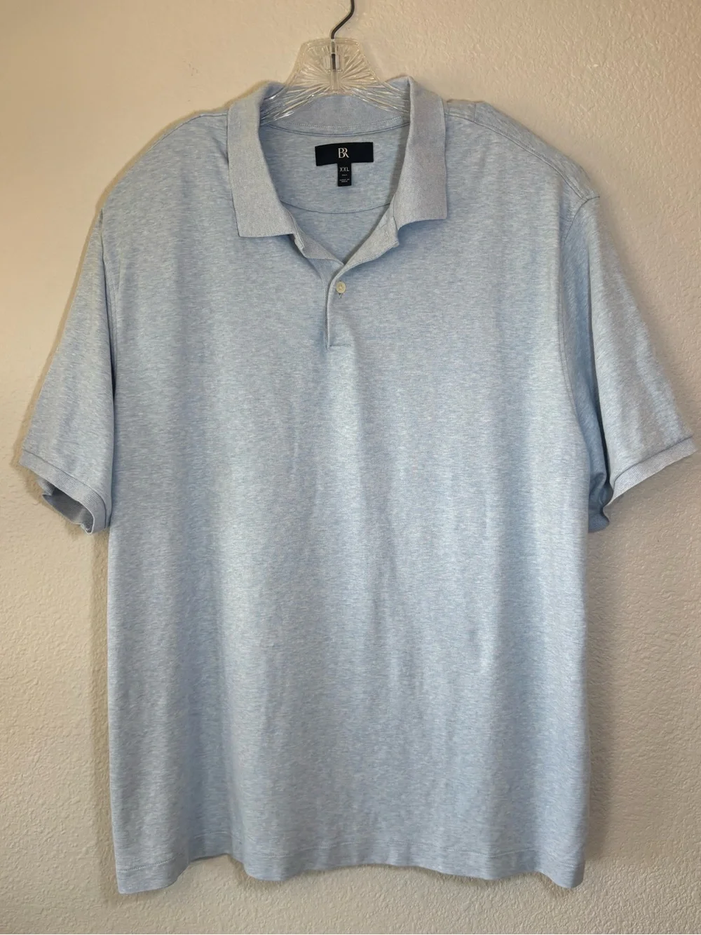 Banana Republic Mens Lux Touch Polo Shirt Heathered Blue/Beige XXL Tall Lot of 2